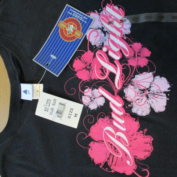 Vintage 2007 Bud Light Budlight Official Hawaiian Flowers Women's T-Shirt Sz M - Picture 4 of 7